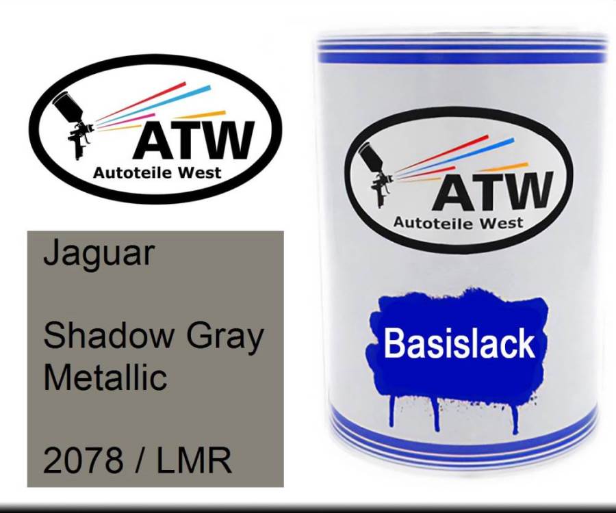 Jaguar, Shadow Gray Metallic, 2078 / LMR: 500ml Lackdose, von ATW Autoteile West.